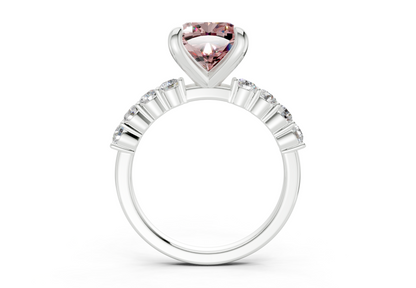 Arabella Pink Diamond Accent Cushion Square Cut 2mm Engagement Ring