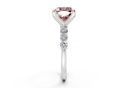 Arabella Pink Diamond Accent Cushion Square Cut 2mm Engagement Ring