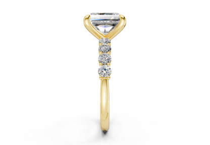 Arabella Diamond Accent Radiant Square Cut 2mm Engagement Ring
