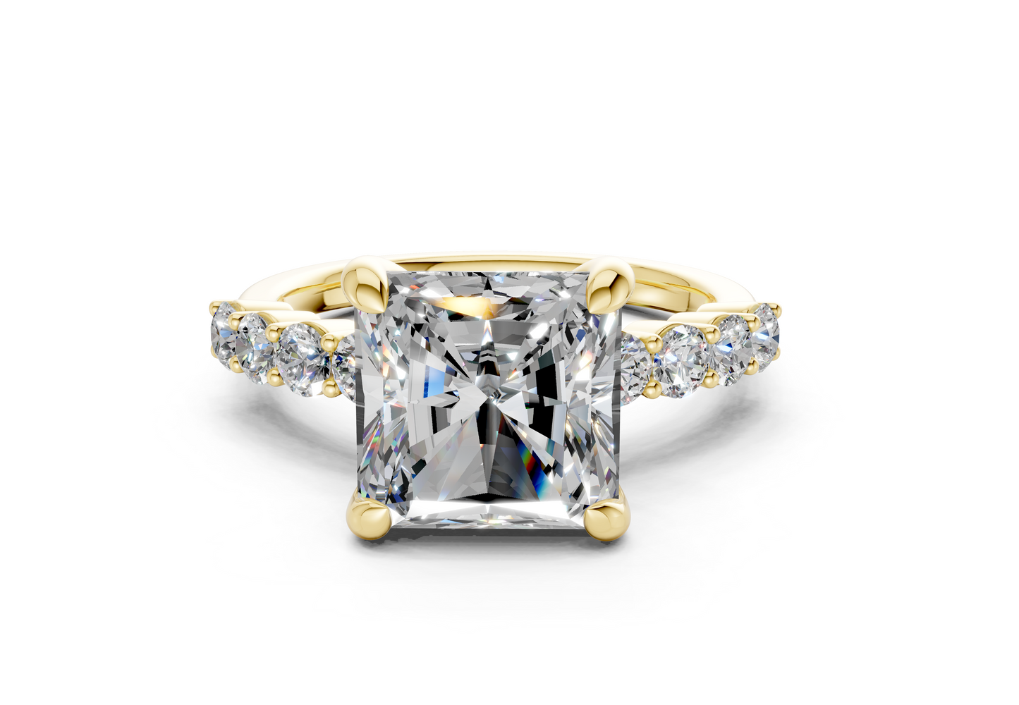 Arabella Diamond Accent Radiant Square Cut 2mm Engagement Ring
