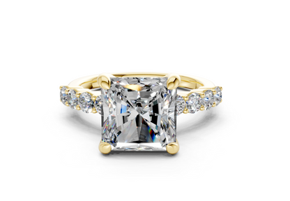 Arabella Diamond Accent Radiant Square Cut 2mm Engagement Ring