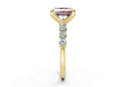 Arabella Pink Diamond Accent Radiant Square Cut 2mm Engagement Ring