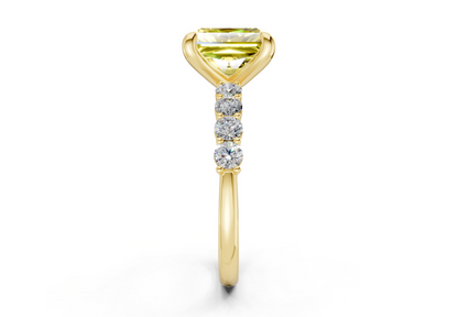 Arabella Yellow Diamond Accent Radiant Square Cut 2mm Engagement Ring