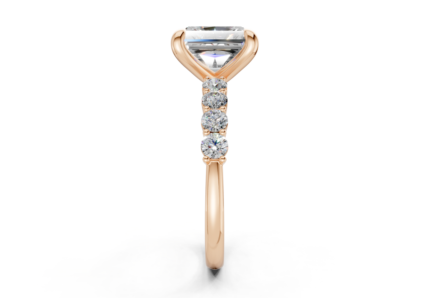Arabella Diamond Accent Radiant Square Cut 2mm Engagement Ring