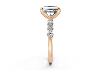 Arabella Diamond Accent Radiant Square Cut 2mm Engagement Ring