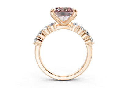 Arabella Pink Diamond Accent Radiant Square Cut 2mm Engagement Ring
