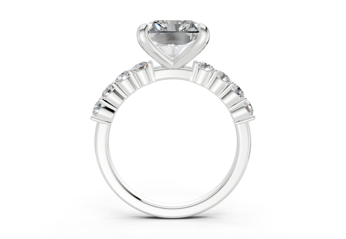 Arabella Diamond Accent Radiant Square Cut 2mm Engagement Ring
