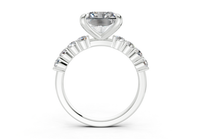 Arabella Diamond Accent Radiant Square Cut 2mm Engagement Ring