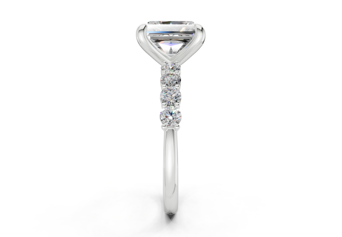 Arabella Diamond Accent Radiant Square Cut 2mm Engagement Ring