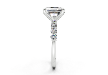 Arabella Diamond Accent Radiant Square Cut 2mm Engagement Ring