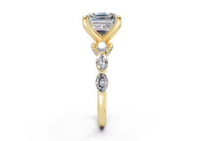 Liana Diamond Accent Asscher Cut 2mm Engagement Ring