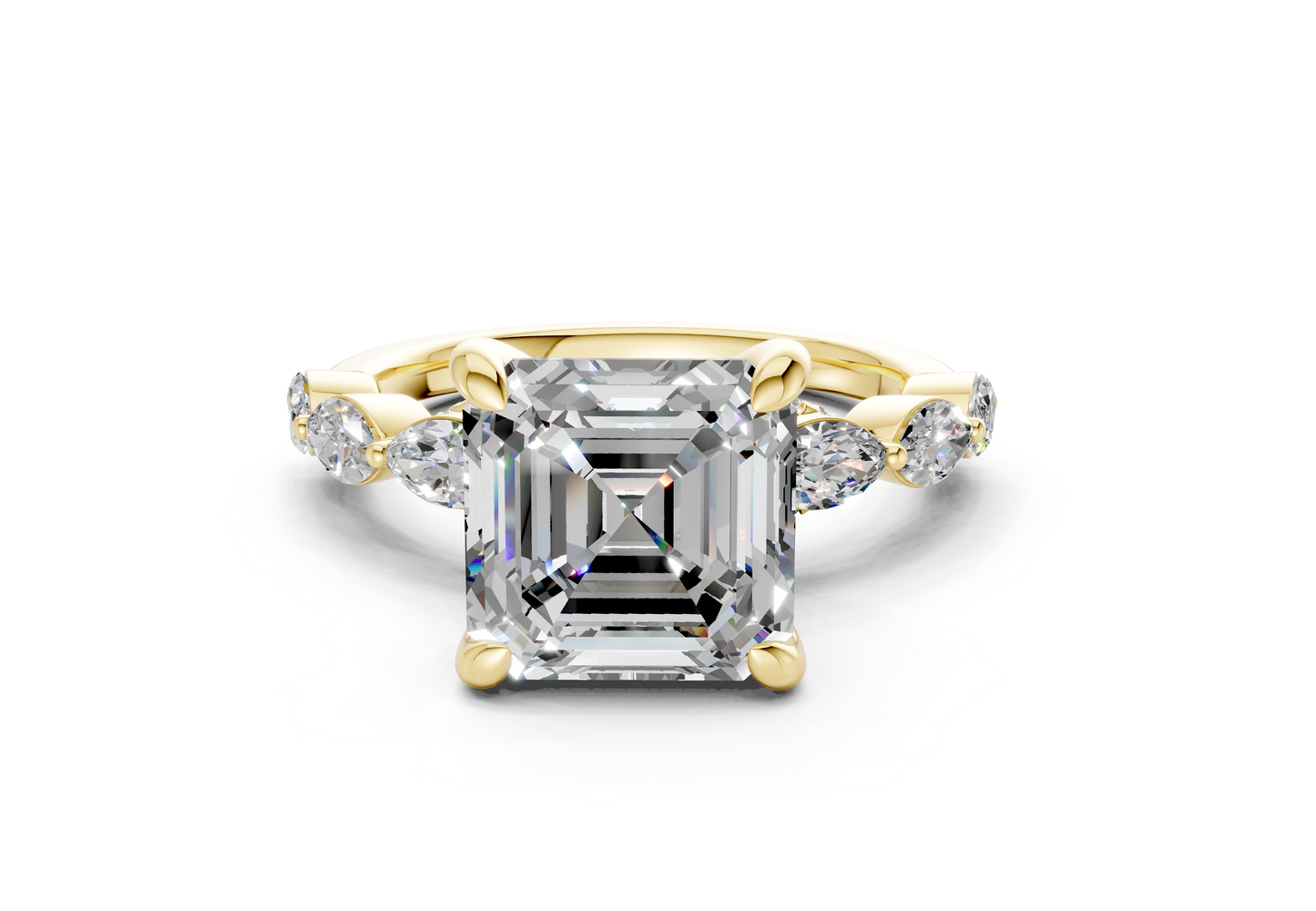Liana Diamond Accent Asscher Cut 2mm Engagement Ring