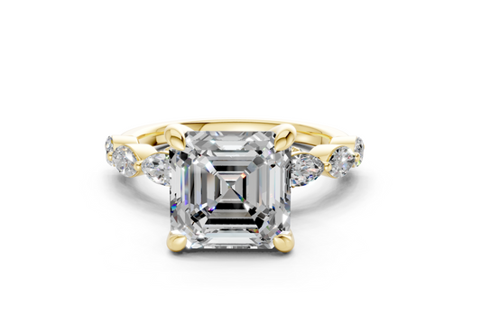 Liana Diamond Accent Asscher Cut 2mm Engagement Ring