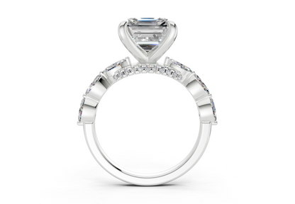 Liana Diamond Accent Asscher Cut 2mm Engagement Ring