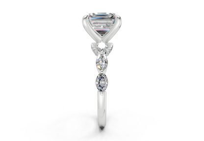 Liana Diamond Accent Asscher Cut 2mm Engagement Ring