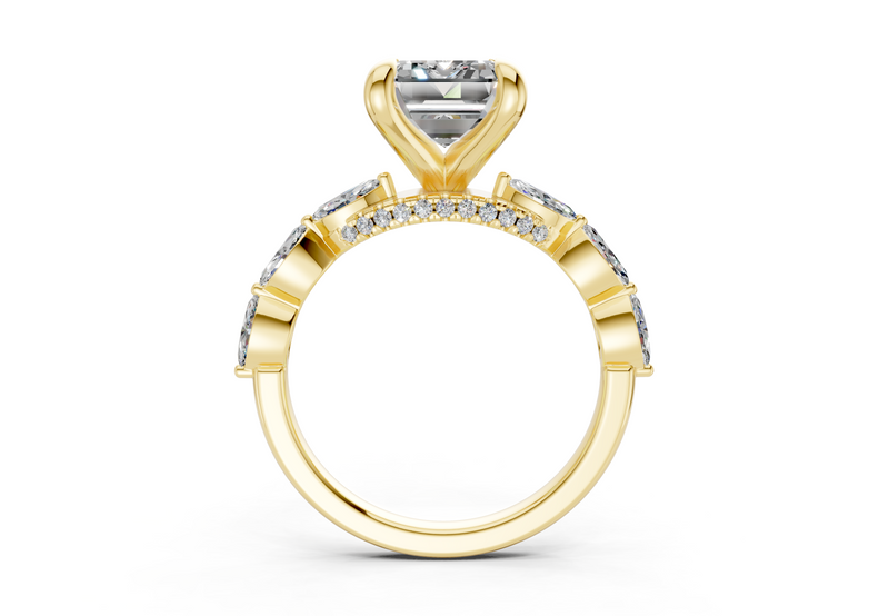 Liana Diamond Accent Emerald Cut 2mm Engagement Ring