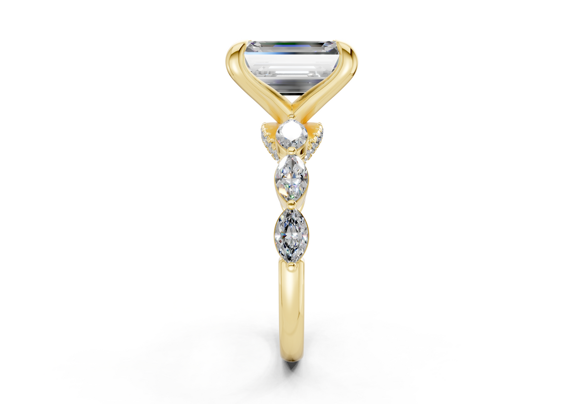 Liana Diamond Accent Emerald Cut 2mm Engagement Ring