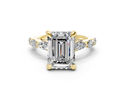 Liana Diamond Accent Emerald Cut 2mm Engagement Ring