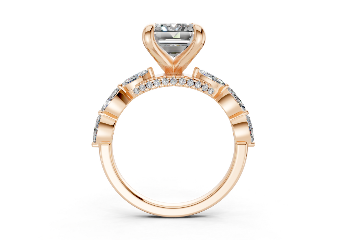 Liana Diamond Accent Emerald Cut 2mm Engagement Ring