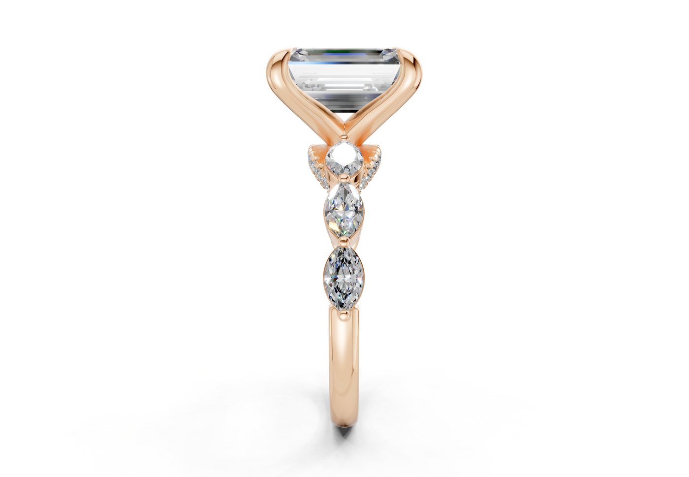 Liana Diamond Accent Emerald Cut 2mm Engagement Ring