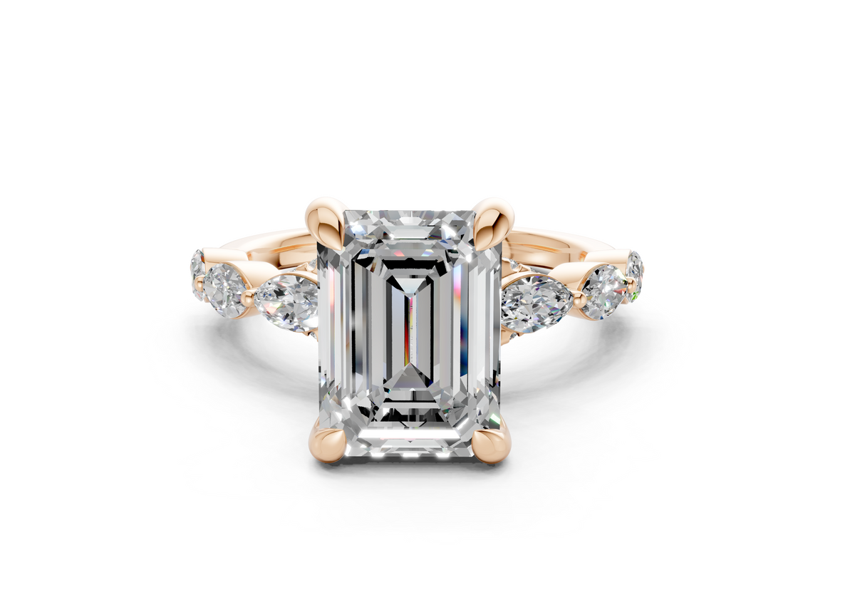 Liana Diamond Accent Emerald Cut 2mm Engagement Ring