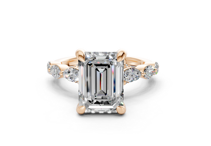 Liana Diamond Accent Emerald Cut 2mm Engagement Ring