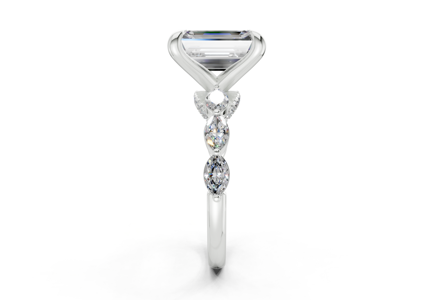 Liana Diamond Accent Emerald Cut 2mm Engagement Ring