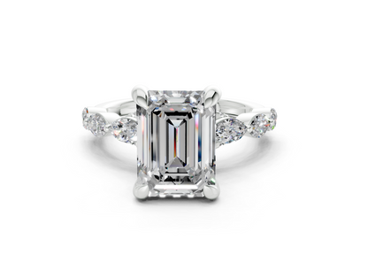 Liana Diamond Accent Emerald Cut 2mm Engagement Ring