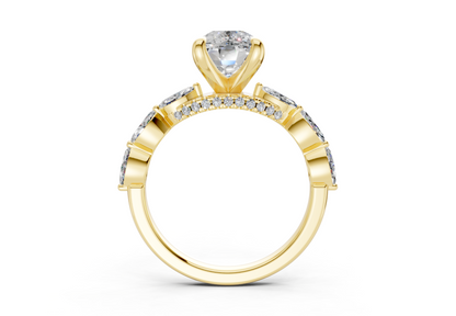 Liana Diamond Accent Elongated Cushion Cut 2mm Engagement Ring