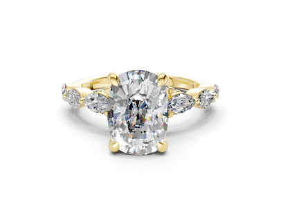 Liana Diamond Accent Elongated Cushion Cut 2mm Engagement Ring