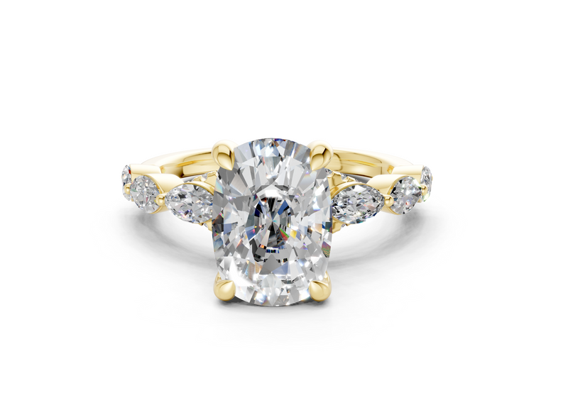 Liana Diamond Accent Elongated Cushion Cut 2mm Engagement Ring
