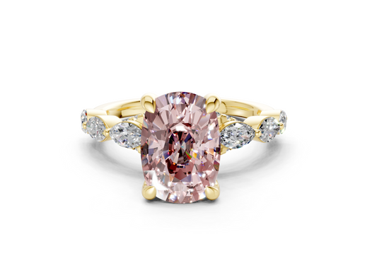 Liana Pink Diamond Accent Elongated Cushion Cut 2mm Engagement Ring
