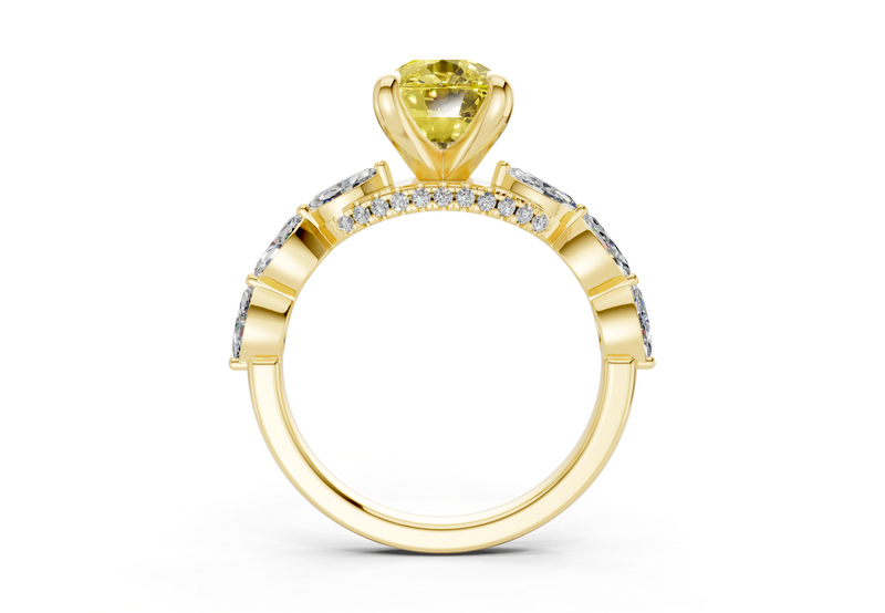 Liana Yellow Diamond Accent Elongated Cushion Cut 2mm Engagement Ring
