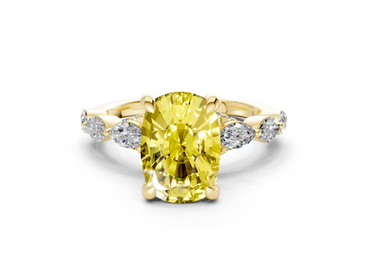 Liana Yellow Diamond Accent Elongated Cushion Cut 2mm Engagement Ring