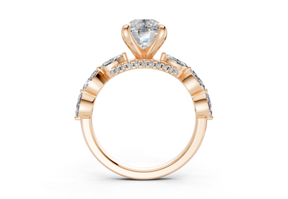 Liana Diamond Accent Elongated Cushion Cut 2mm Engagement Ring