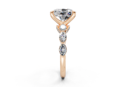 Liana Diamond Accent Elongated Cushion Cut 2mm Engagement Ring