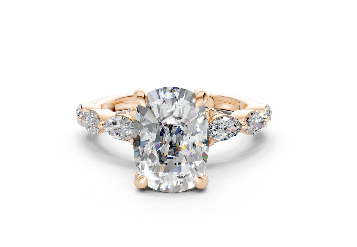 Liana Diamond Accent Elongated Cushion Cut 2mm Engagement Ring