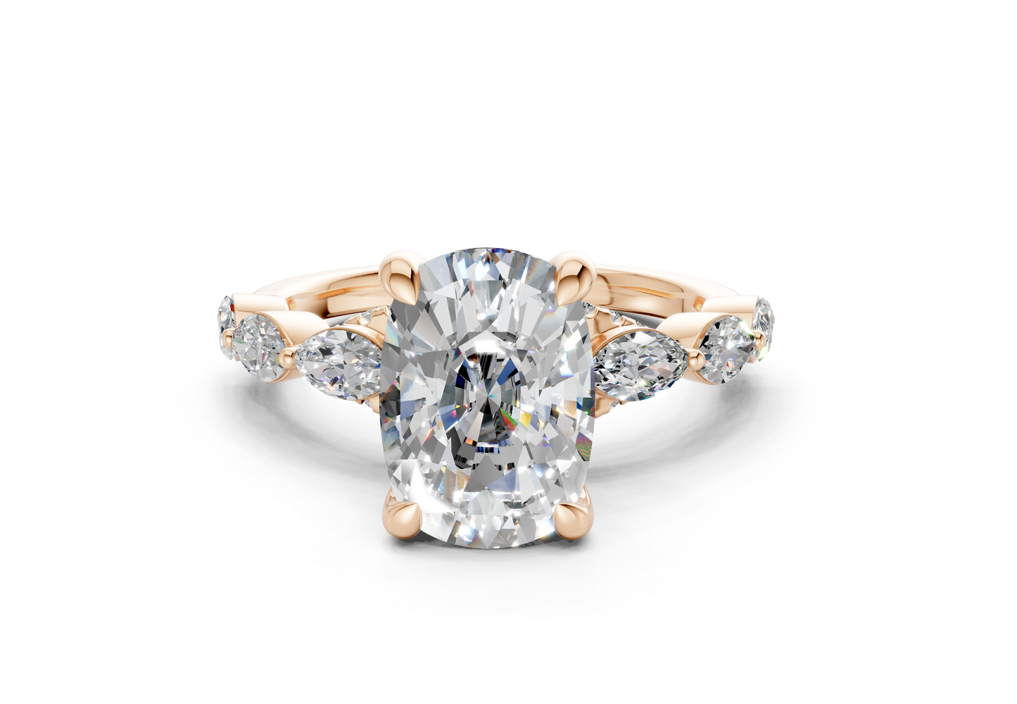 Liana Diamond Accent Elongated Cushion Cut 2mm Engagement Ring