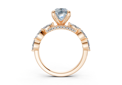 Liana Blue Diamond Accent Elongated Cushion Cut 2mm Engagement Ring