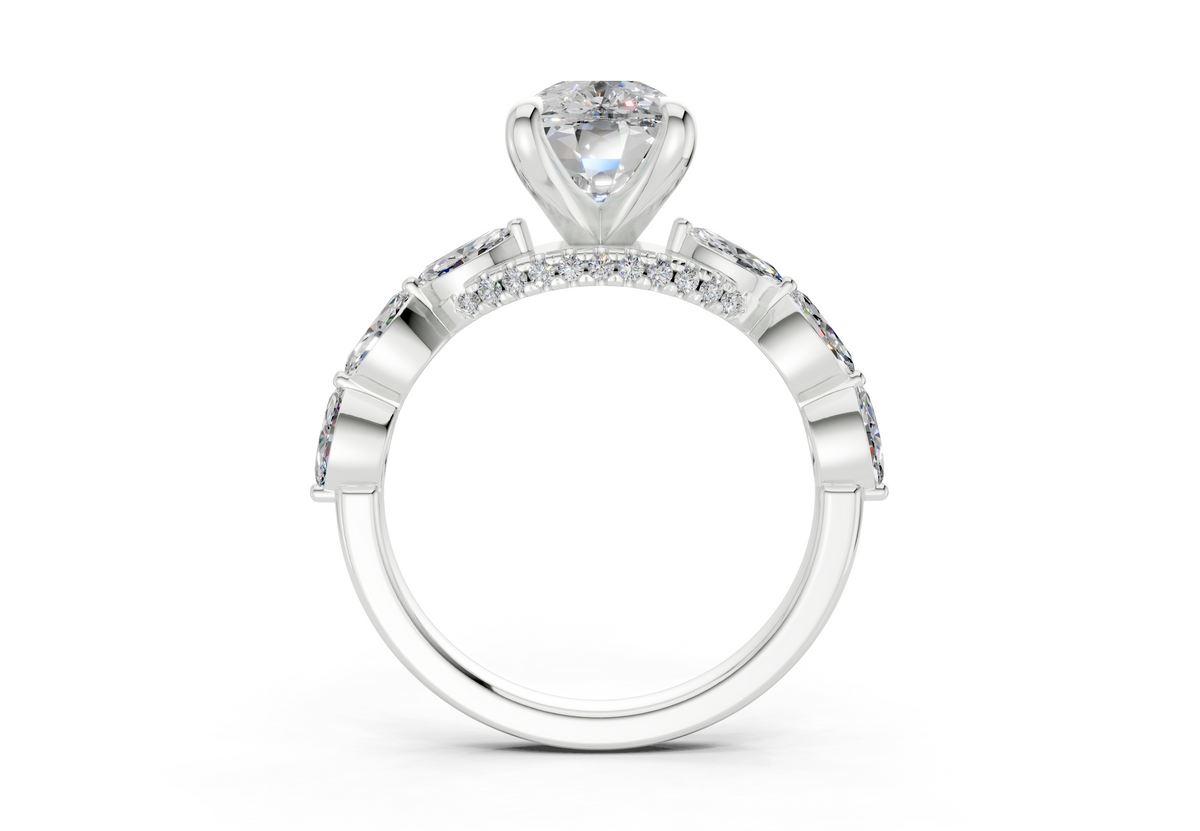 Liana Diamond Accent Elongated Cushion Cut 2mm Engagement Ring