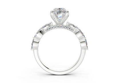 Liana Diamond Accent Elongated Cushion Cut 2mm Engagement Ring