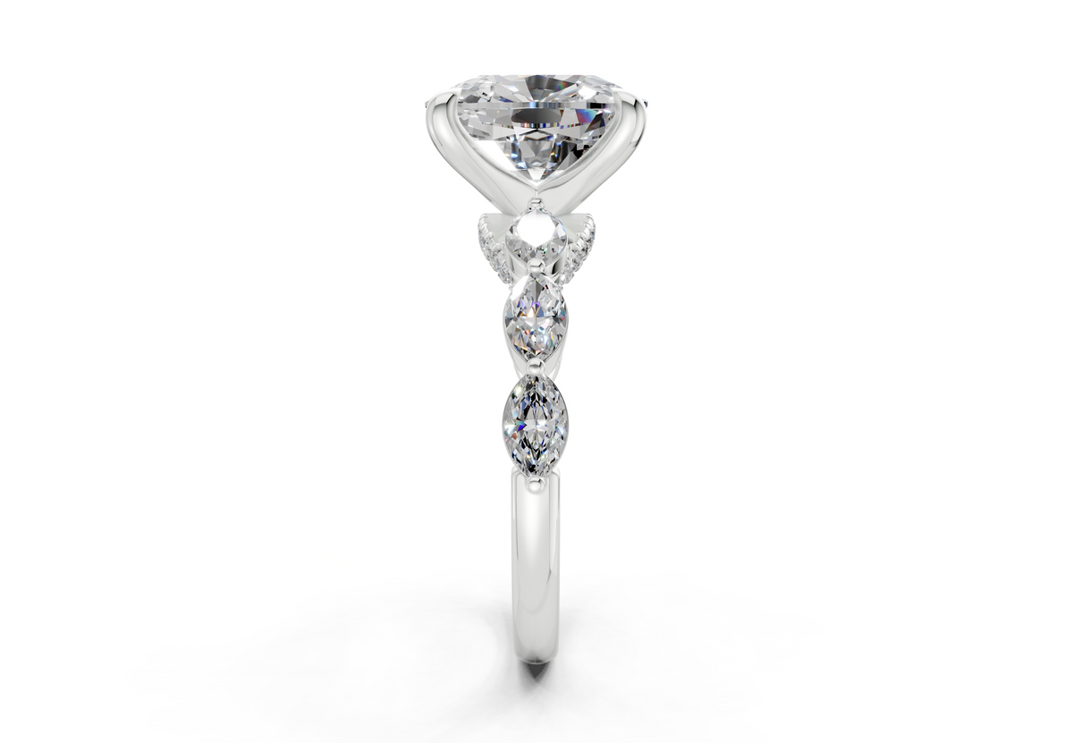 Liana Diamond Accent Elongated Cushion Cut 2mm Engagement Ring