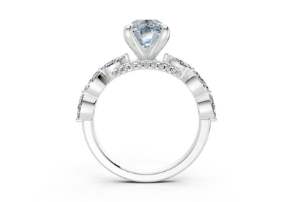 Liana Blue Diamond Accent Elongated Cushion Cut 2mm Engagement Ring