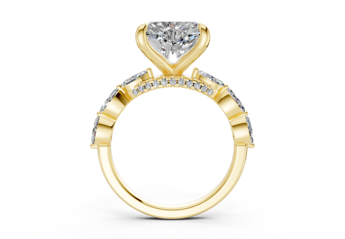 Liana Diamond Accent Heart Cut 2mm Engagement Ring