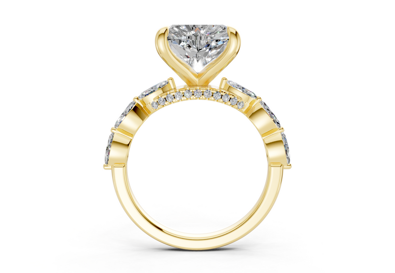 Liana Diamond Accent Heart Cut 2mm Engagement Ring