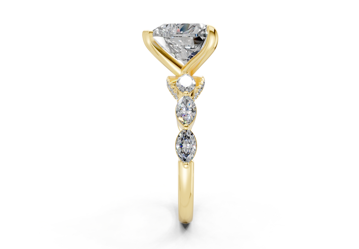 Liana Diamond Accent Heart Cut 2mm Engagement Ring