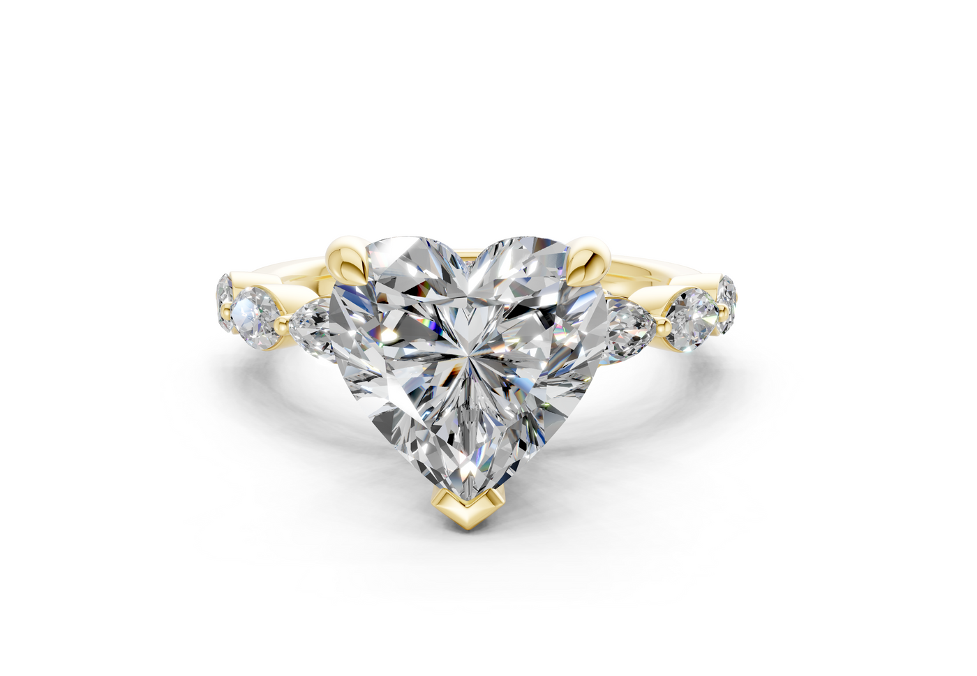 Liana Diamond Accent Heart Cut 2mm Engagement Ring