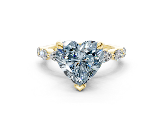 Liana Blue Diamond Accent Heart Cut 2mm Engagement Ring