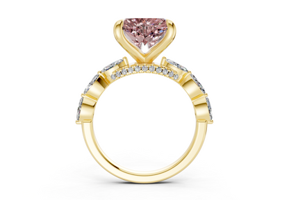 Liana Pink Diamond Accent Heart Cut 2mm Engagement Ring