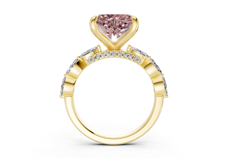 Liana Pink Diamond Accent Heart Cut 2mm Engagement Ring
